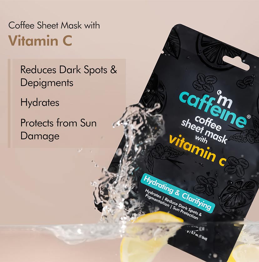 Vitamin C & Coffee Sheet Mask for Dark Spots Reduction - 20g each