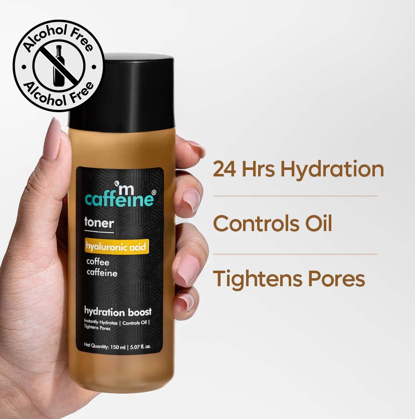 Coffee Face Toner with Hyaluronic Acid | 24 Hrs Hydration | Controls Oil & Tightens Pores | Alcohol-Free - 150 ml