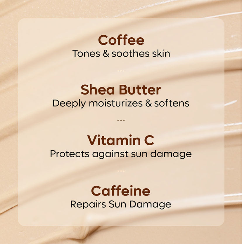 Coffee Body Lotion with Shea Butter for Non-Greasy Moisturization & Soft Skin - 250ml