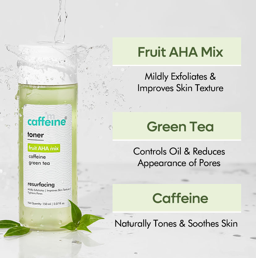 Fruit-AHA & Green Tea Face Toner for Smooth Skin | Exfoliates & Tightens Pores - 150 ml