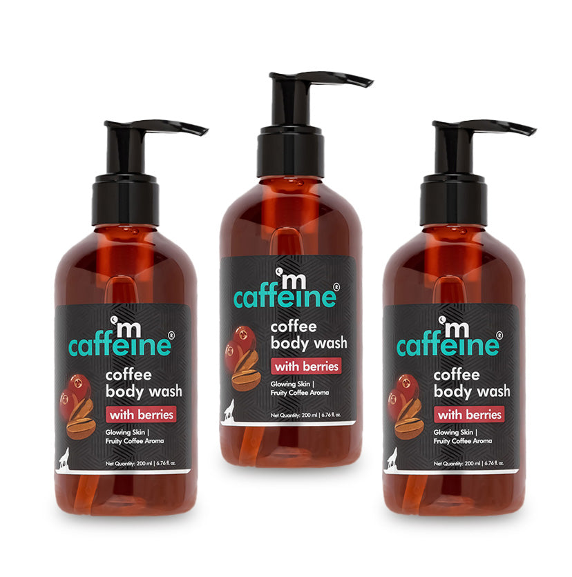 Coffee Body Wash with Berries for Energizing & De-Tan - 200ml- Pack Of 3