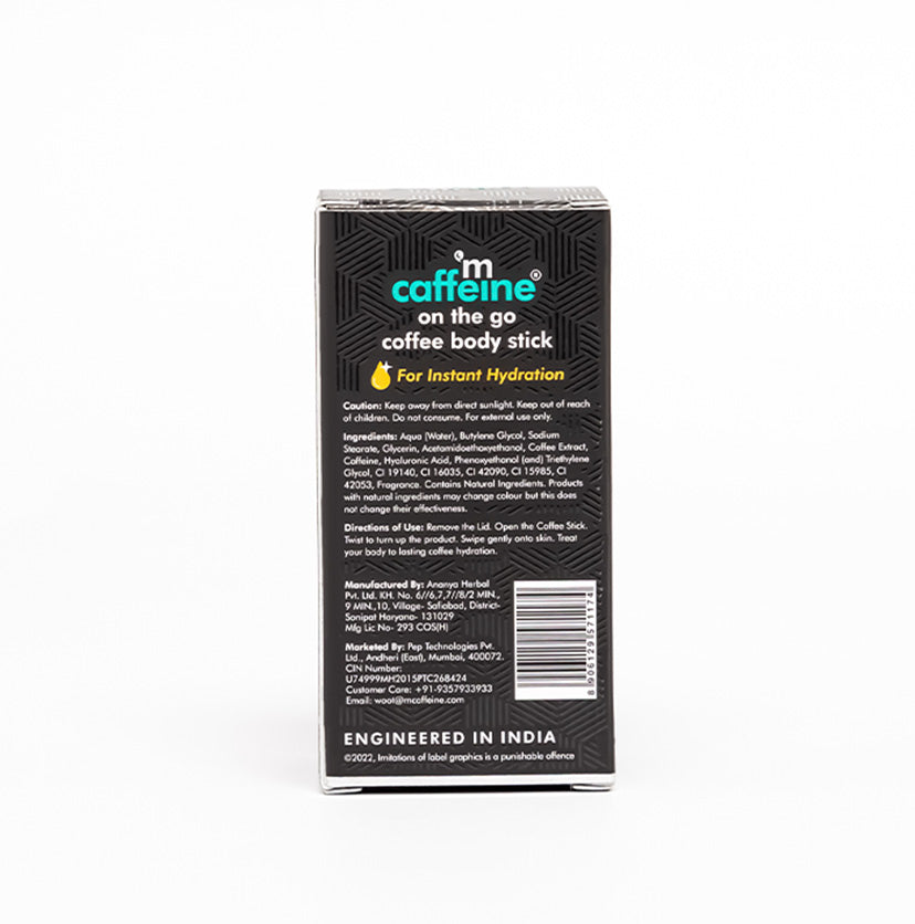 Coffee Body Stick for On the Go Hydration & Odour Control - 30g