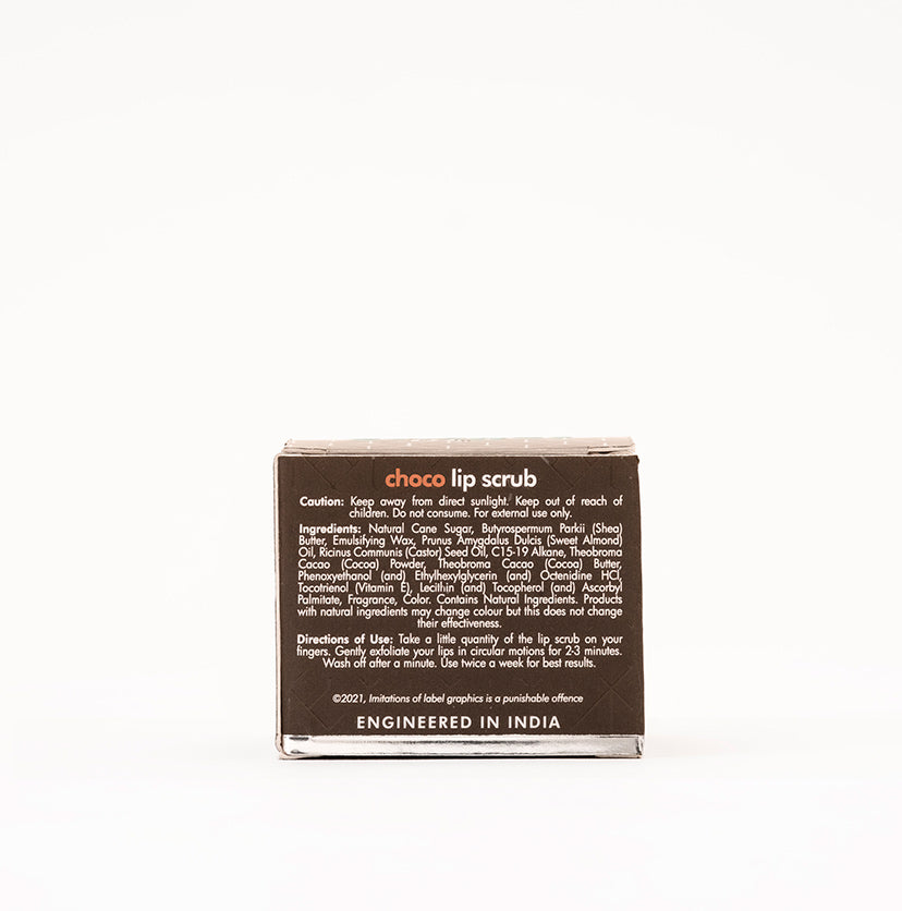 Choco Lip Scrub for Chapped & Flaky Lips | Exfoliates Gently | With Natural Cane Sugar - 12g