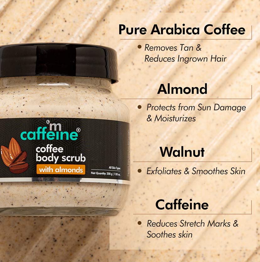 Moisturizing & Creamy Coffee Body Scrub with Almonds for Smooth Skin - 100g