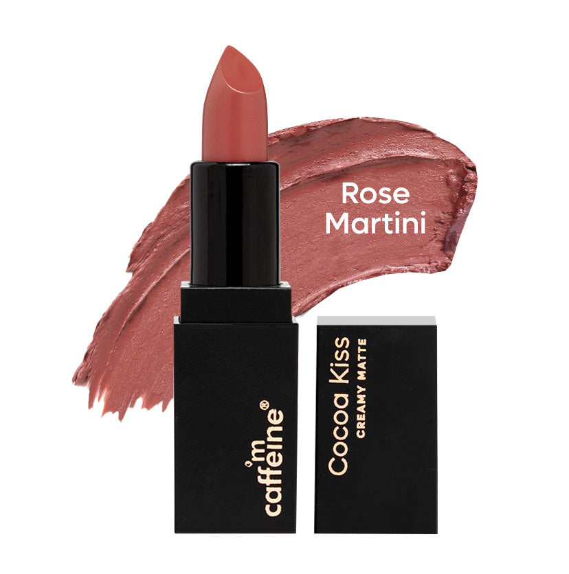 Cocoa Kiss Creamy Matte Nude Lipstick with Cocoa Butter - Rose Martini