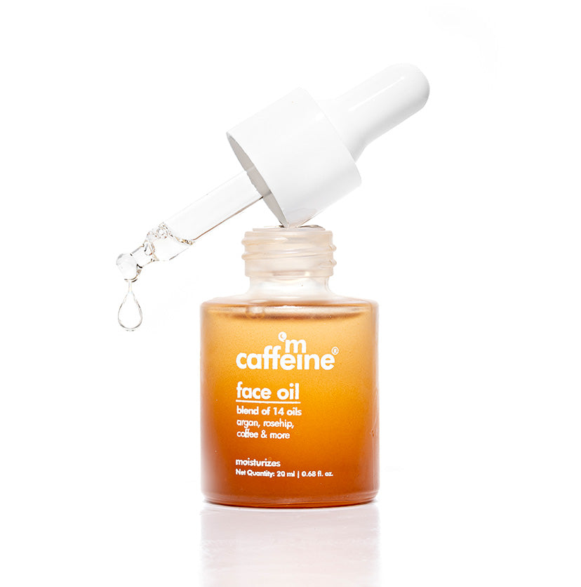 Coffee Face Oil for Dewy Glow | Blend of 14 Oils | Repairs Skin Barrier & Fights Dullness - 20 ml