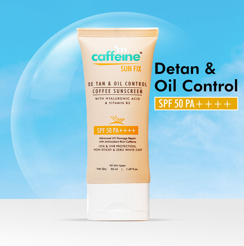 Detan & Oil Control Coffee Sunscreen SPF 50 PA++++ | Lightweight & No White Cast - 50 ml