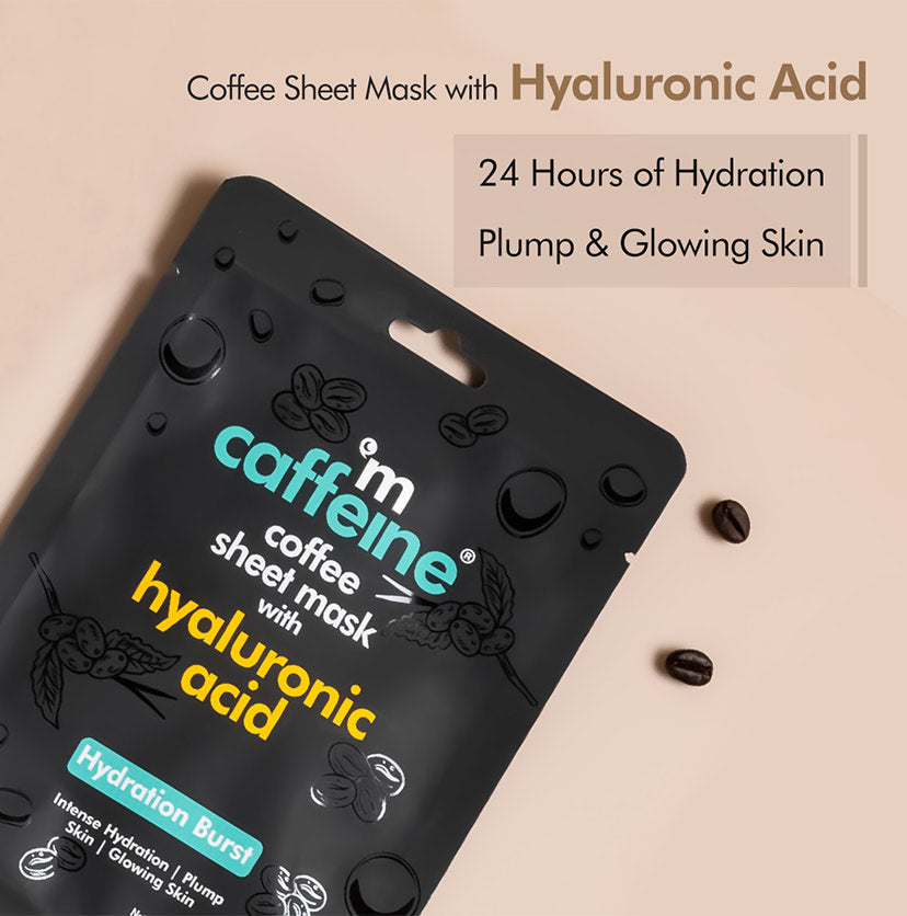 Coffee Sheet Masks  - Pack of 3 | Vitamin C | Hyaluronic Acid | Coconut Water