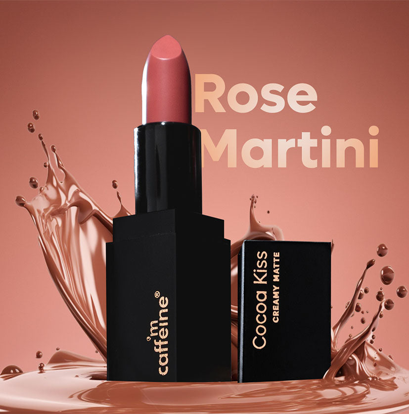 Cocoa Kiss Creamy Matte Nude Lipstick with Cocoa Butter - Rose Martini