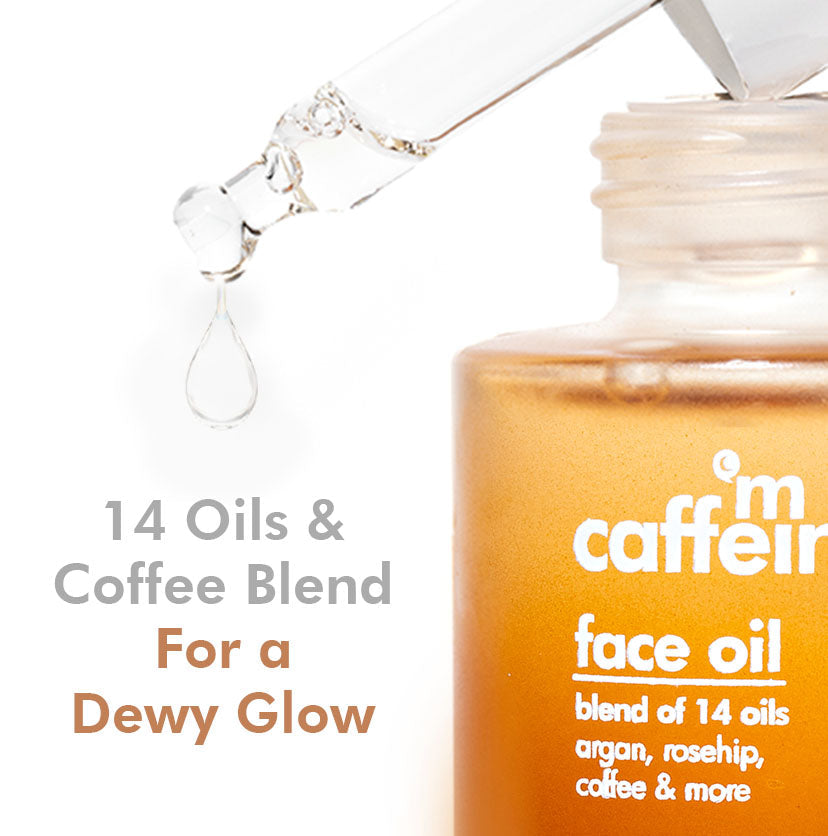 Coffee Face Oil for Dewy Glow | Blend of 14 Oils | Repairs Skin Barrier & Fights Dullness - 20 ml