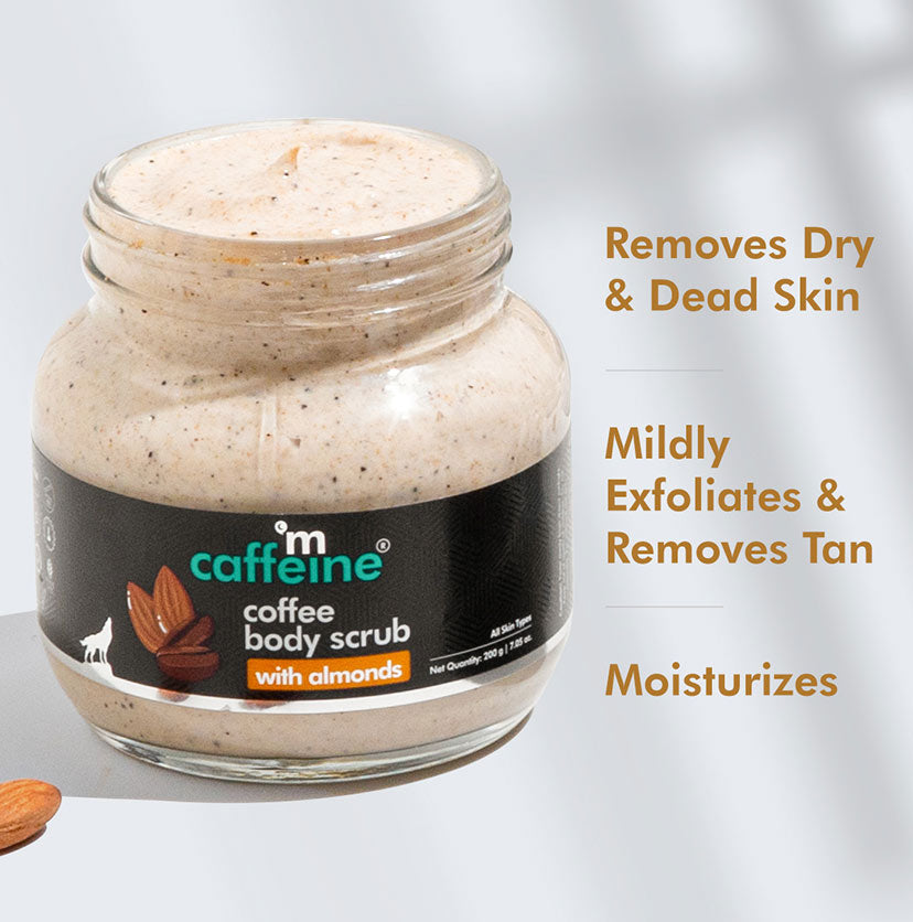 Moisturizing & Creamy Coffee Body Scrub with Almonds for Smooth Skin - 100g