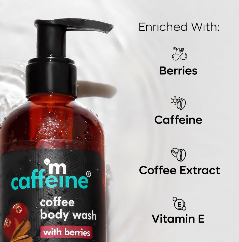 Coffee Body Wash with Berries for Energizing & De-Tan - 200ml- Pack Of 3