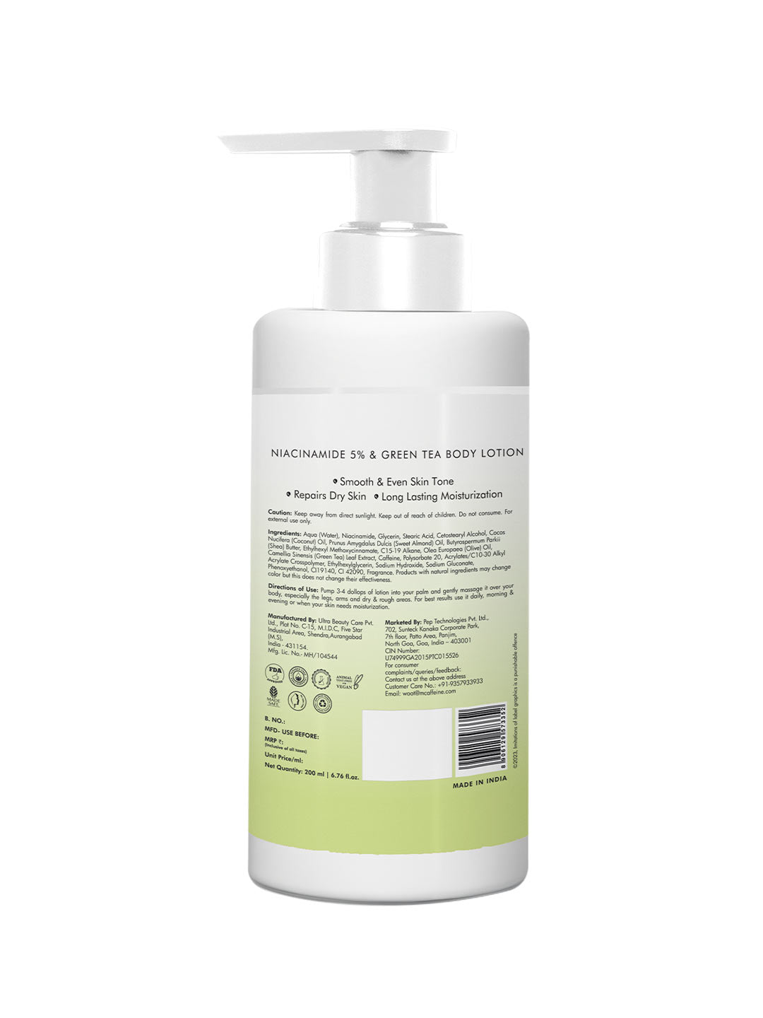 Green Tea & 5% Niacinamide Serum Body Lotion - 200ml