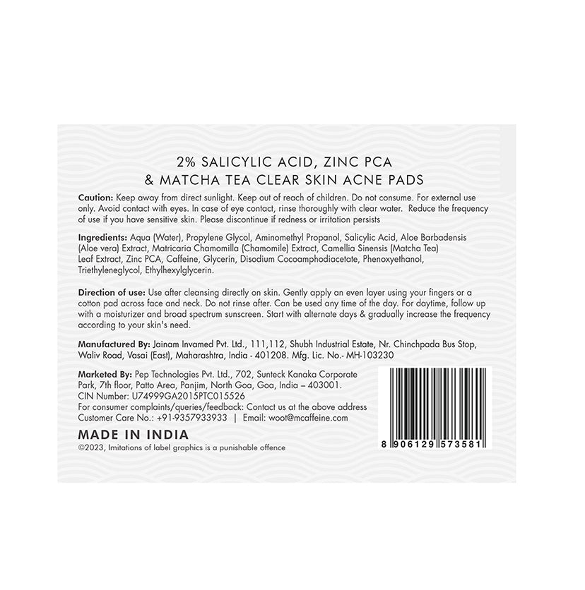 2% Salicylic Acid Serum Clear Skin Acne Pads | Acne & Oil Control - 40 N (x1)