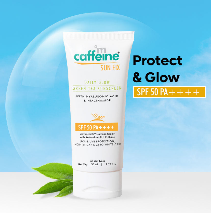 Daily Glow Green Tea Sunscreen SPF 50 PA++++ with Niacinamide | Lightweight & No White Cast - 50 ml